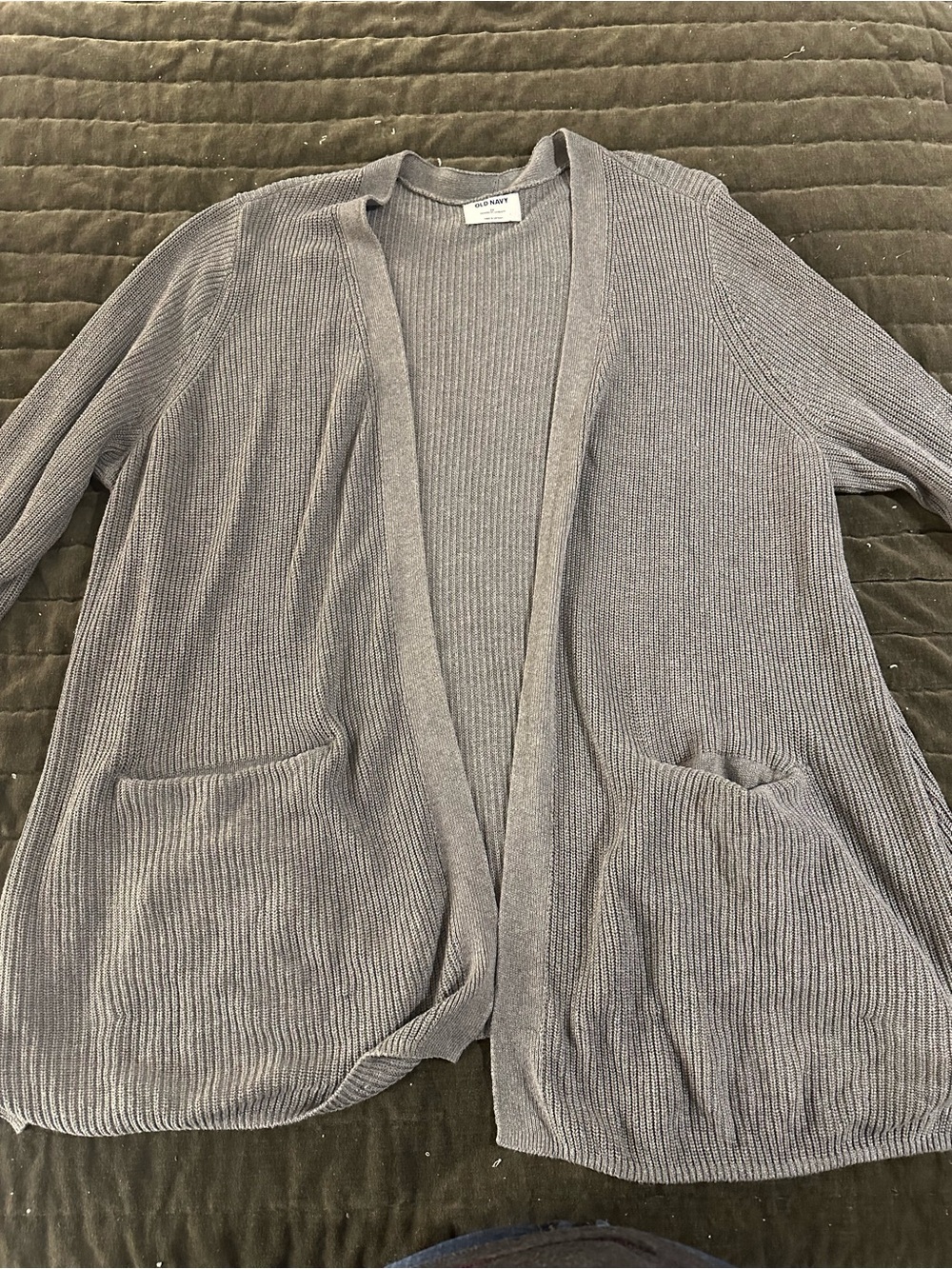 Old Navy Gray Ribbed Open-Front Women's Cardigan